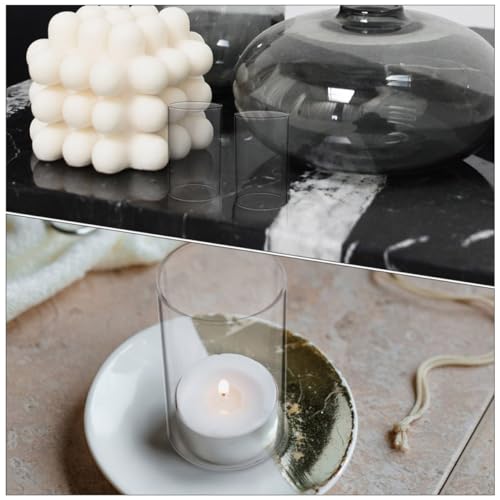 Vidrio borosilicato transparente para velas con diseño cortavientos 6