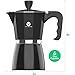 Vremi Stovetop Espresso Maker - Moka Pot Coffee Maker for Gas or Electric Stove Top - 6 Cups Demitasse Espresso Shot Maker for Italian Espresso Cappuccino or Latte - Black