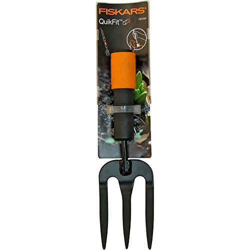 Fiskars QuikFit Weed Fork, Tool Head, Length: 27.5 cm, Stainless Steel Tines, Black/Orange, 1000733 - Image 4
