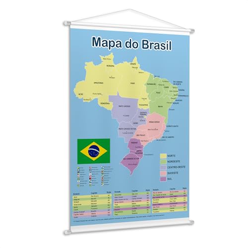 Banner Didático Infantil Pedagógico Mapa do Brasil Ensino Crianças Escola Alunos Educação