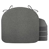 Nordjager Chair Cushions for Dining Chair Seat Set of 4, Memory Foam Chair Pads Help You Relief from Sedentary Discomfort in The Office or Kitchen and Dining Rooms(17' x 16' x 2.5', Dark Grey)