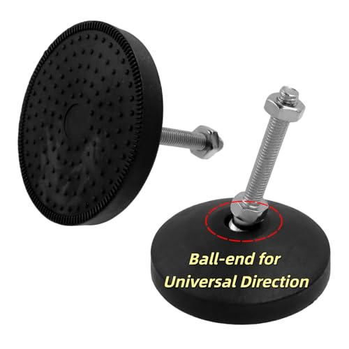 Image of M8x50mm Leveling Feet, 3.25 Inch Height & 880 lb Capacity, Heavy Duty Adjustable Swivel Furniture Glides, Threaded Rubber Feet Levelers for Table, Shelves, Workbench, Cabinet, Machine, 4Pcs