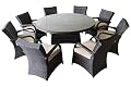 PATIOPTION Patio Set Outdoor Wicker Patio Furniture Sets Modern Bistro Set PE Rattan Chair Conversation Dining Sets (Round Table with 8 Seater)…