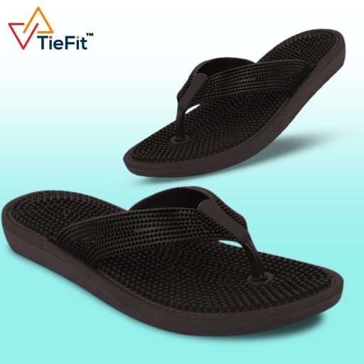 Image of TieFit Men's Super Soft Home, Beach, Bathroom, Outdoor Slippers, Anti-Slip Thick Sole, Ergonomic Slipper (UK 6-9)