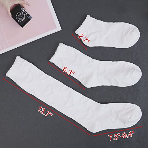 Image of Bellady Frilly Socks for Women Ruffle Socks Ladies Girl Knee High Socks 3 Pairs Set