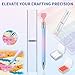 Calsoling Diamond Painting Tools Self-Stick Drill Pens, Automatic Refillable Wax Pen Specialty Design with 6 Wax Replacement Diamonds Accessories for 5D DIY Painting Crafts Cross-Stitch