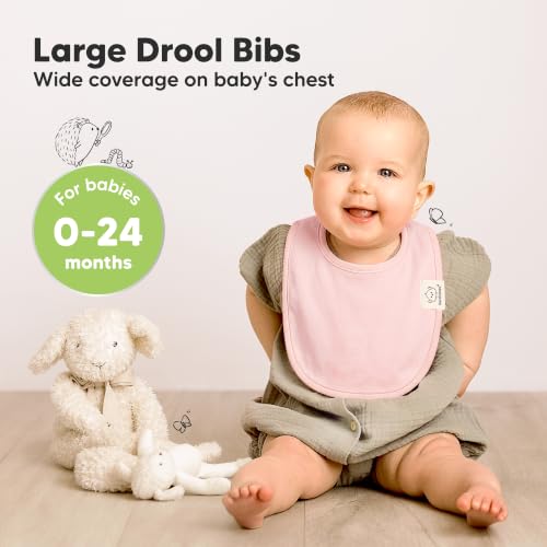 Image of KeaBabies 8-Pack Organic Baby Bibs for Drooling and Teething (Embrace) | Soft Cotton Bibs for Baby Girl, Boy, Extra Absorbent, Easy to Clean & Put On, Toddler, Newborn, Infant 0-24 Months