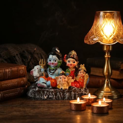Image of ZAICUS Shiv Parivar Idol for Home Temple Decor | Lord Shiva Family Statue Murti for Pooja Room, Mandir, Spiritual Gift & Religious Decoration