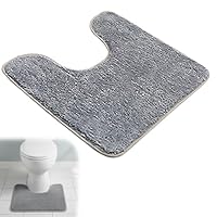 AevYxq 1-teiliges Set, rutschfeste Bad Teppiche, U-förmige WC Teppich für Badezimmer, WC Vorleger mit Ausschnitt,40 x 50 cm, für Familien mit Kindern und ältere Menschen