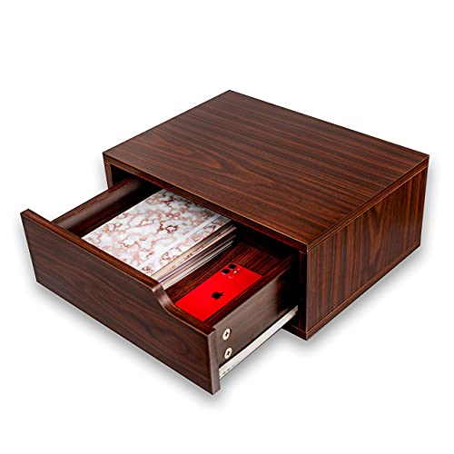 Paisa Home - Floating Nightstand, Floating Shelf with Drawer, Wall mounted Nightstand, Floating Nightstands For Bedrooms, Bedside Wall Shelf, Floating Drawers, Shelf with drawers (Right Drawer Handle)