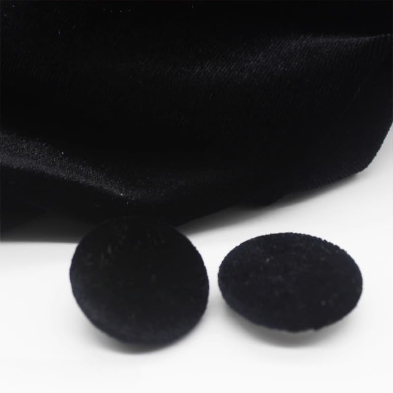XHYXWN 10pcs 10-38 Mm Round Colorful Gold Velvet Fabric Covered Buttons, Black Plastic Base Fabric Covered Sewing Buttons For Cardigan Sweater Dress Accessories