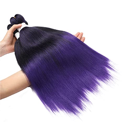 Pre Stretched Braiding Hair, 20 Inch Kanekalon Braiding Hair, 8 Packs Soft Yaki Texture, Itch Free, Hot Water Setting Synthetic Hair Extensions For Braids (20In,1B/Purple) #TOP2