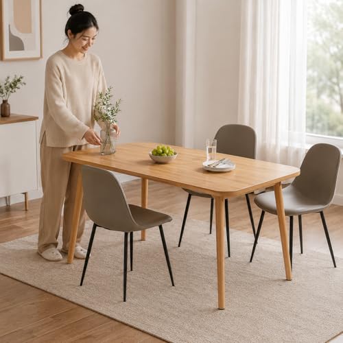 Yunmeryker 北欧ダイニングテーブル 食卓テーブル 2人用 73cm 人工板 コンパクト 組立式, 100*60*73 [5]