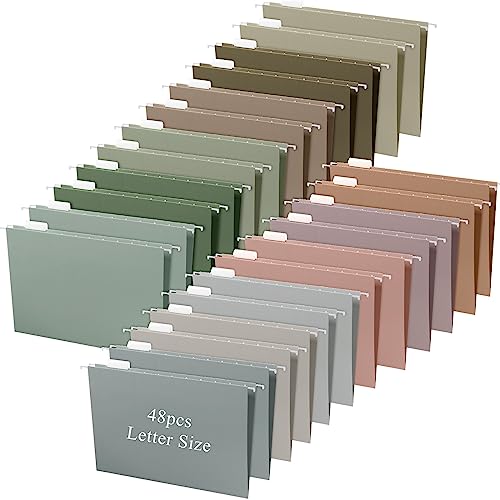 Lot de 48 dossiers suspendus multicolores avec onglets pour classement de bureau