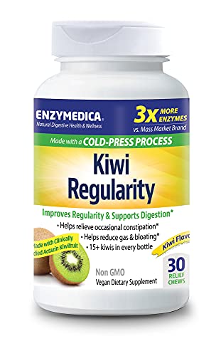 Enzymedica, Kiwi Regularity Chews, Digestive Aid for Occasional Constipation, 30 Chews