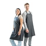 Waterproof Aprons For Men and Women - 2 Pockets - 35' Multi Purpose Work Aprons for Dishwashing, Dog Grooming, Cleaning - Heavy Duty Plastic Dishwasher Apron - Perfect Water Resistant Kitchen Apron