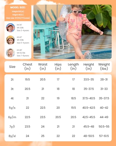 Image of Angel season Girls Swimsuits Kids Bathing Suit One Piece Swimwear with UPF 50+ Cute