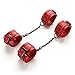 EXREIZST 4 Premium Soft Leather Cuffs Adjustable Leather Straps for Hand and Wrist and Ankle Adjustable Indoor Home Gyms Aid Training Tools Set, Red