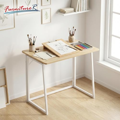 Table de bureau compacte en chêne blanc pour dessiner dans le salon - 2