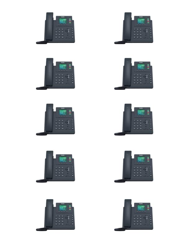 Yealink SIP-T33G IP Phone [10 Pack] 4 VoIP Accounts. 2.4-Inch Color Display. Dual-Port Gigabit Ethernet, 802.3af PoE, Power Adapter Not Included (SIP-T33G) (Renewed)