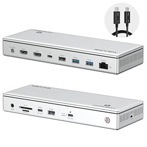 WAVLINK Thunderbolt 4 Hub with Dual HDMI 4K@60Hz,100W Charging, Thunderbolt Certified, 13-in-1 Thunderbolt 4 Dock Dual Monitor Single 8K Output for Windows or Mac, 4X USB, 2.5G Ethernet,SD/MicroSD