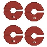 Tumintu 4 Stück Gym Micro-Type-Platten, Hantelscheiben, Bruchteil-Gewichtsscheiben, Gummi-Bruchteil-Gewichtsscheiben, Zusatzöffnung 35 mm, 1,0 Kg