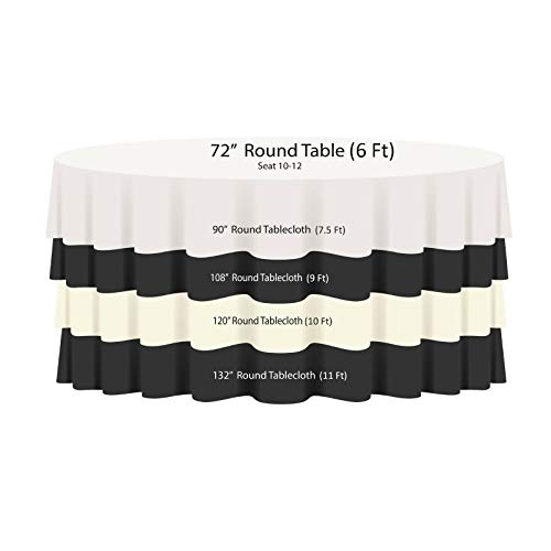 WedDecor 1pc Round Damask Tablecloth with an Overlay Branch Swirl Pattern, Seamless Polyester Linen Table Cover, Party - Image 2