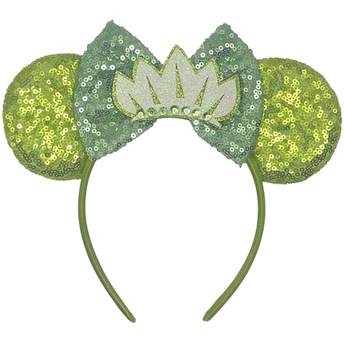 IZHISUOUU Mouse Ears Headband - Green Mouse Ear Hair Band for Theme Park Parties, Cosplay Costume Accessories for Women Adults (Green)