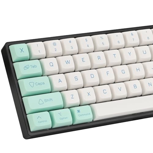 Image of Guffercty kred 137 Keys XDA Profile keycaps 75 Percent Cute Ice Mint PBT Keyboard Caps for Mechanical Keyboard (Ice Mint)