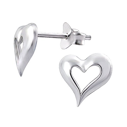 Preisvergleich Produktbild Laimons Damen-Ohrstecker Herz glanz Sterling Silber 925