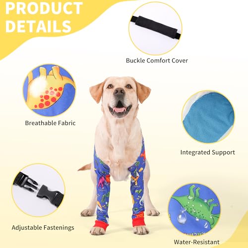 Image of LovinPet Dog Elbow Protector Anti-Licking Elbow Sleeve, Adjustable, Comfortable & Durable Front Leg Guard for Medium to Large Dogs, Prevents Licking and Chewing,Dog Sleeve,Dog Leg Sleeve,Red
