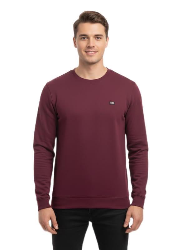 Mahim Men’s Solid Polyester Sweatshirt – Premium 190 GSM Warm Winter Wear | Soft & Durable Crew Neck Pullover-image-13