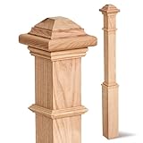CroBlissful 5 x 56 Inch Stair Newel Post Unfinished Red Oak Plain Solid Core Box Newel Post Stair Wood...