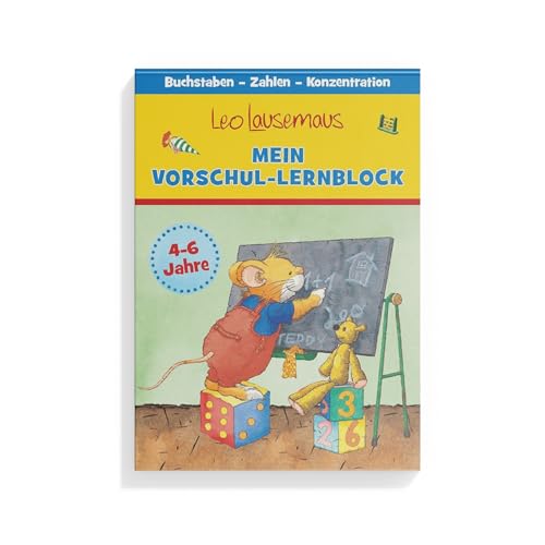 Leo Lausemaus – Mein Vorschul-Lernblock: 3 in 1 Rätsel-, Mal- und Übungsblock ab 4 Jahren zum spielerischen Lernen, Zählen und Schreiben für Kindergarten & Vorschule