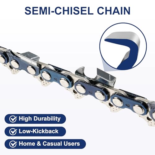Image of 4 Pack 10 Inch Chainsaw Chain 3 /8 inch LP Pitch .043 inch Gauge 40 DL, Fit for Ryobi P546 EGO PSA1000 Milwaukee M18 FUEL Pole Saw, Worx WG322 WG323 LCS1020 CMCCS610D1, Replace For Oregon R40 90PX040G
