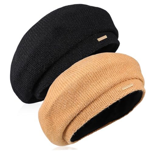 Béret pour femme en laine respirant et pliable lot de 2