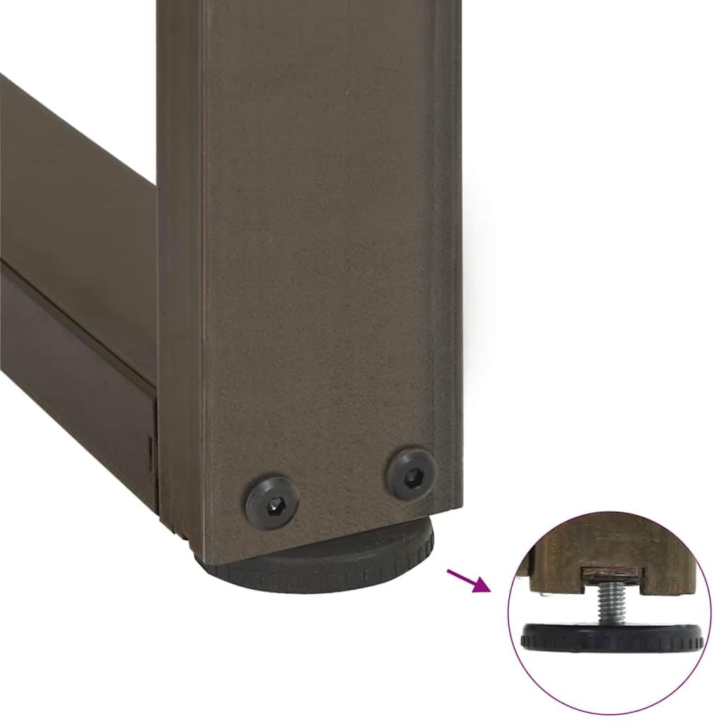 Nogi stołu konsolowego w kształcie litery T ze stali naturalnej 25 x 28 x (72-73) cm, 2 sztuki, stabilny stelaż stołu z regulacją wysokości, płyta montażowa i śruby, idealne do salonu i