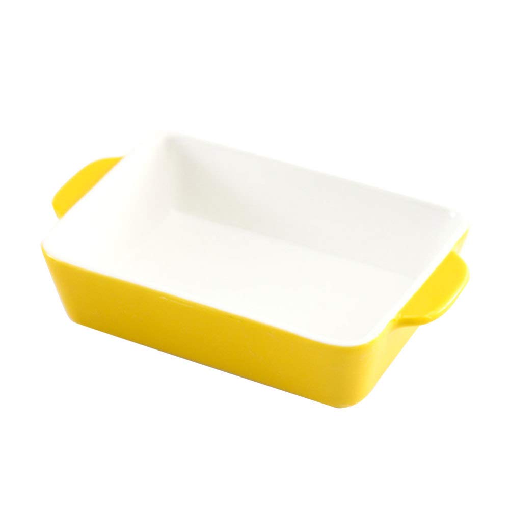 Cabilock Bandeja Para El Horno Gres Bandeja De Horno De Cerámica Cacerola De Lasaña Rectangular Cazuela De Pastel Cacerola De Lasaña Profunda Bandeja De Microondas Alimentador Con Cubierta