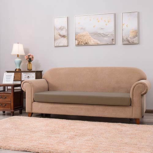 Dyfun Couch Cushion Cover Stretch Rv Seat Cover Cushion Knit Slipcover Furniture Protector Reversible Cover In Living Room For Settee (Loveseat Cushion, Sand) #TOP1