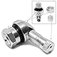 Alu Eckventil/Winkelventil bzw. abgeflachtes Motorrad Auto Reifen Autoventil abgewinkelt - 11,3 mm - Farbe Silber Aluminium
