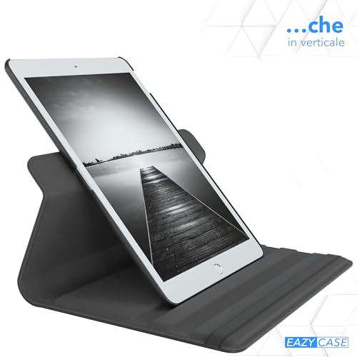 Eazy Case - Custodia Per Ipad 10,2" 2019/2020/2021 Tablet Cover Protettiva Smart Cover Supporto Rotante Astuccio Pieghevole 360° Girevole Con Funzione Stand Similpelle Nero - 5