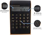 Calculator,Ultra Thin Standard Function Electronics Desktop Calculators,Big Button 8 Digit Large LCD Display,Portable Handheld Counter with Calendar for Daily Basic Office Home,School,Bank(Black)