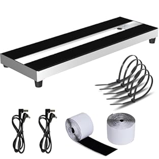 ✔️DURABLE YET LIGHTWEIGHT: Only 0.9 lb, with dimensions of 16"L x 5.3"W x 1.6"H. There are four rubber feet attached to each corner of the pedalboard, providing extra grip and reinforcement, and preventing it from slipping when contact is made with t...