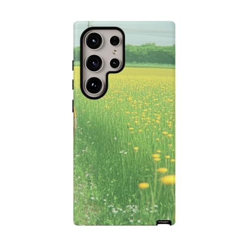 Coque Samsung S24 Ultra rigide mate anti rayure et trace motif fleur jaune
