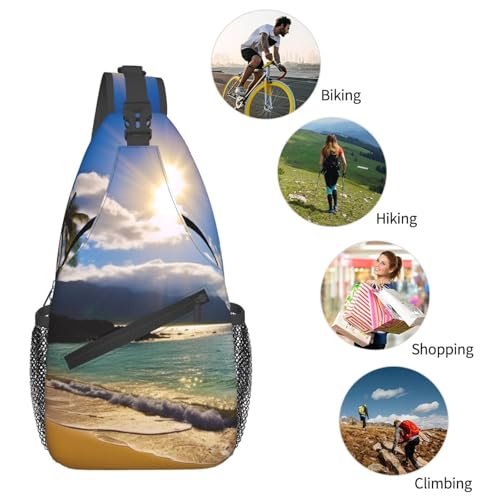 Mochila cruzada diagonal tipo bandolera negra para hombre y mujer miniatura 6