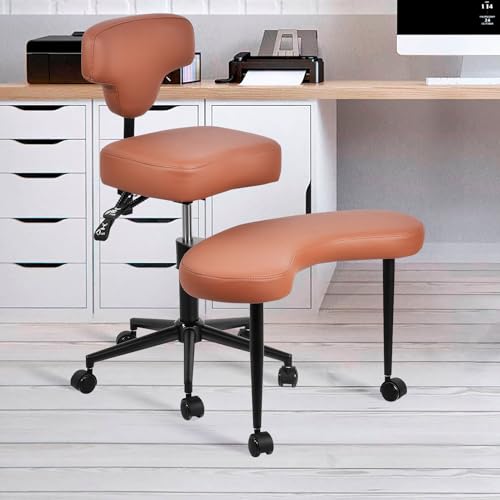 29 Office Accent Walls for Your Workspace Meditation Chair Adjustable Height((19-23In),ADHD Chairs for Fidget,Criss Cross Chair with Wide Seat,Can Hold 300 Lbs for Postures Improvement,Ergonomic Cross Legged Home Office with Wheels,Brown