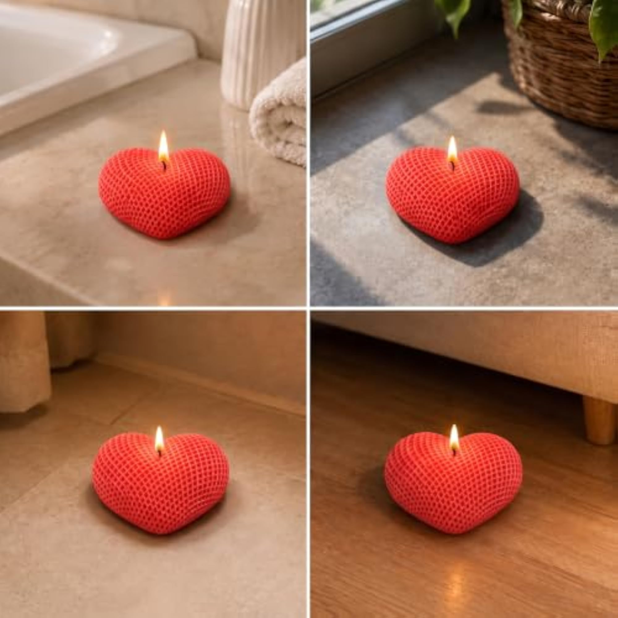 Handmade Heart Shaped Decorative Candle for Home Decor
