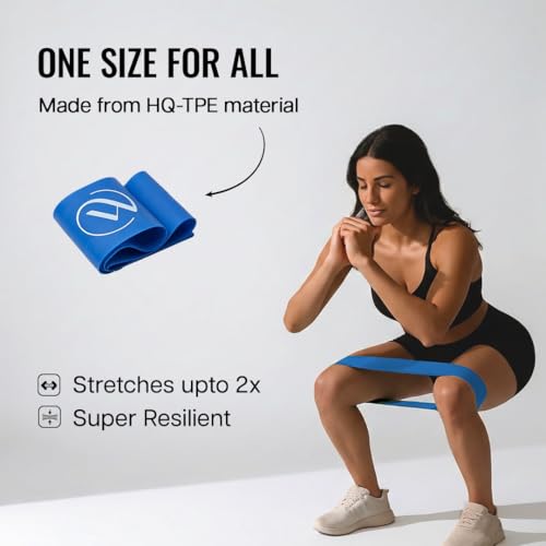 Image of Wiselife Professional Latex Resistance mini Band | 48x4 inch |100% Natural Latex Resistance Band | for Warm-Up, Stretching,Cardio,Home Fitness,Exercise,Gym Workout, Physiotherapy & Yoga (Set of 5)
