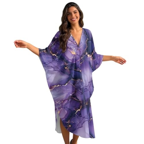 Traje de baño de verano Poceacles en talla grande para disimular curvas con mangas de murciélago