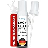 LICARGO Lackstift Weiß Glänzend – Präziser Pinsel für kleine Kratzer & Steinschläge – Hohe Deckkraft, schnelle Trocknung – Weißer Lackstift Auto, Autolack Weiß, Emaille Reparaturset, Made in Germany
